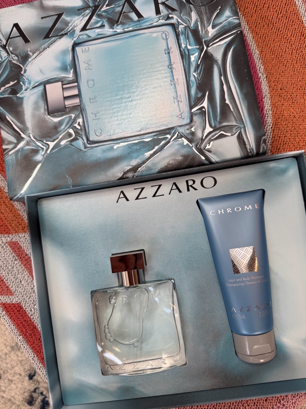 NIB Men’s SET -AZZARO Chrome  Eau de Toilette & Hair & Body Shampoo